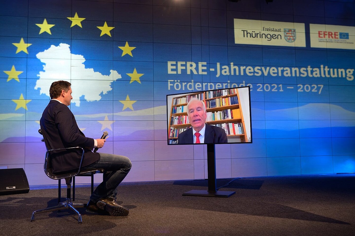 Heinz Hetmeier spricht live zugeschaltet auf der EFRE-Jahresveranstaltung 2020