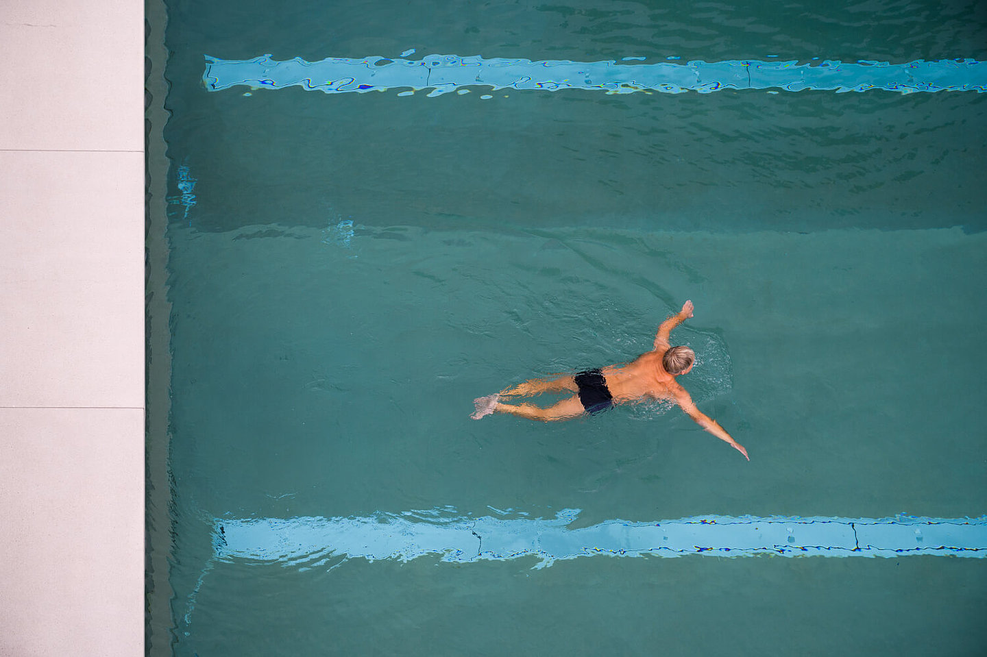 Brustschwimmer von oben quer